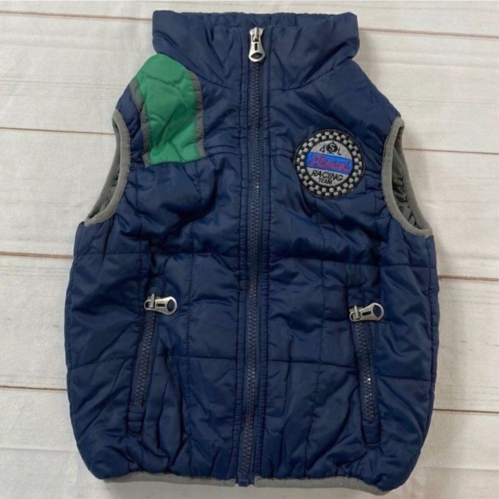 Diesel Kids Blue Racing Team Patch Full Zip Vest Size 3